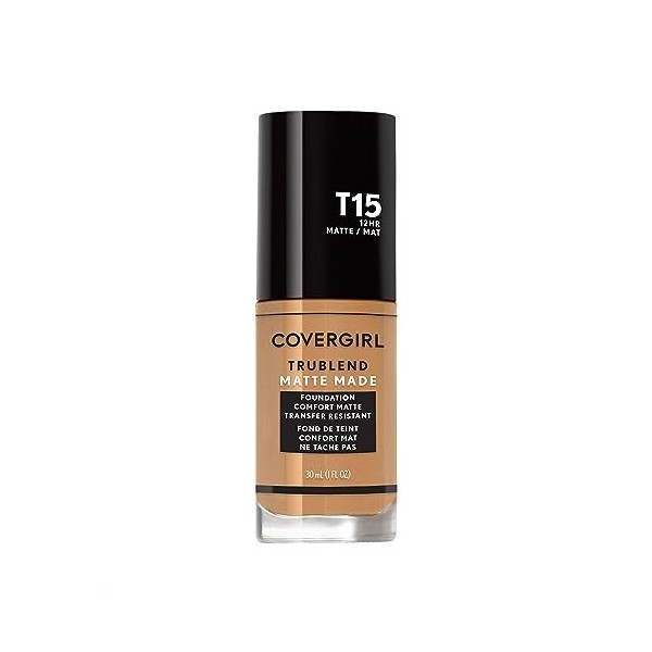CoverGirl TruBlend Matte Made Liquid Foundation - T15 Golden Honey for Women 1 oz Foundation