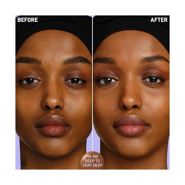 Max Factor Miracle Pure 2 en 1 Foundation Sérum 95-100, formule végétalienne profonde pour uniformiser le teint, couverture m