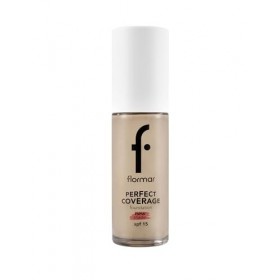 Flormar Perfect Coverage Foundation – Fond de teint liquide haute couvrance avec SPF 15 – hydratation longue durée pour un fi