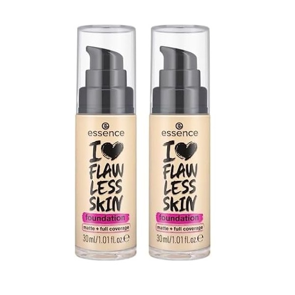 Essence Cosmetics I LOVE FLAWLESS SKIN foundation fond de teint, longue durée, matifiant, résultat instantané, mat 30ml Lo