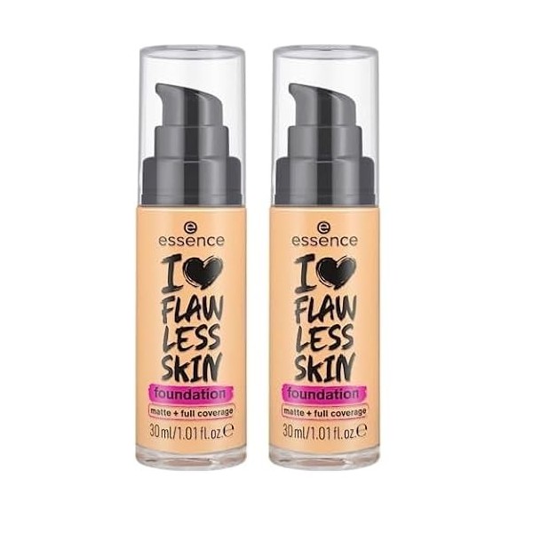 Essence Cosmetics I LOVE FLAWLESS SKIN foundation fond de teint, longue durée, matifiant, résultat instantané, mat 30ml Lo