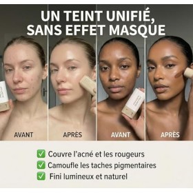 Stick de Teint Sérum Hydratant – Fond de Teint Stick Couvrance Modulable & Fini Naturel – Correcteur Anti-Cernes et Imperfect