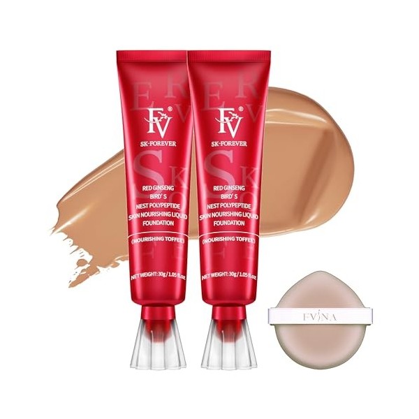 FV Fond de Teint Hydratation, Couvrance Moyenne & Finition Naturel, Longue Tenue, Fond de teint Waterproof Pour Peaux Sèches/