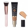 PHOERA CC Crème, Couvrance Légère et Naturelle,PHOERA Fond de Teint Foundation,imperméable Professional Makeup Couvrant Tenue