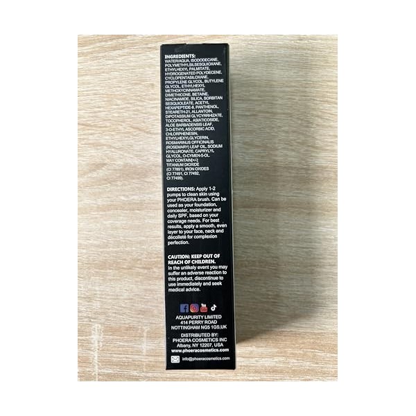 PHOERA CC Crème, Couvrance Légère et Naturelle,PHOERA Fond de Teint Foundation,imperméable Professional Makeup Couvrant Tenue