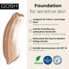 GOSH Fond de teint avec SPF 15 pour peaux claires et foncées, vegan I Maquillage matifiant pour peaux sèches, sensibles et gr