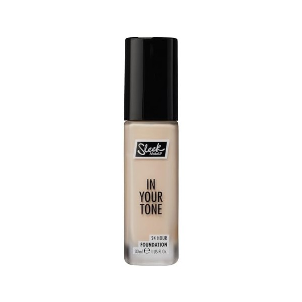 Sleek MakeUP In Your Tone Fond de teint 24 heures, couverture moyenne à construire en 30 teintes, finition semi-mate impeccab
