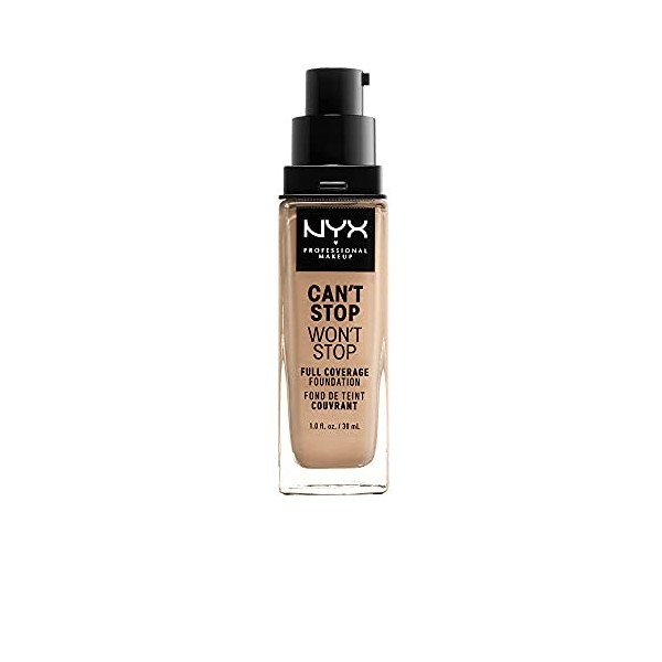 NYX Professional Makeup Fond de Teint Liquide Couvrant Tenue 24h Cant Stop Wont Stop Liquid Foundation, Waterproof, Fini Ma