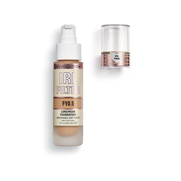 Makeup Revolution, IRL Filter, Longwear, Fond de Teint, F10.5, 23ml Lot de 2 