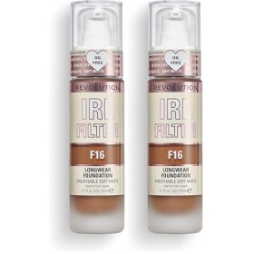 Makeup Revolution, Irl Filter, Longwear, Fond de Teint, F16, 23ml Lot de 2 