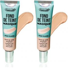 GlamUp Paris - Fond de Teint Magique - Perfecteur de Teint - S’adapte à la Couleur de votre Peau - 20 ml - N°1 Nude Lot de 