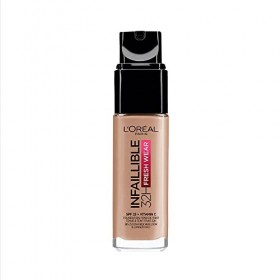LOréal Paris - Fond de Teint Fluide Infaillible 32h Fresh Wear - Tous Types de Peau - Teinte : Sable Beige 225 - 30 ml