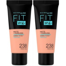Maybelline New York - Fond de Teint Fluide Fit Me - Matte & Poreless - Peaux normales à grasses - Teinte : 238 Bronze Doré - 