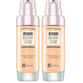 Maybelline New York - Fond de Teint Fluide Perfecteur de Teint - FPS13 - Dream Satin Liquid - Sable 30 - 30 ml Lot de 2 