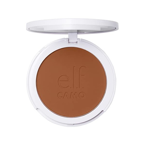 e.l.f. Fond de teint en poudre camouflage, léger, avec primer intégré, constructible et longue durée, couverture moyenne à co