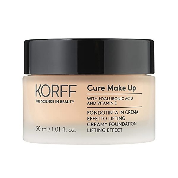 Korff Fondoteint crème Effet Lifting, coprise moyenne élevée avec acide hyaluronique et vitamine E, Texture fondante et Creme