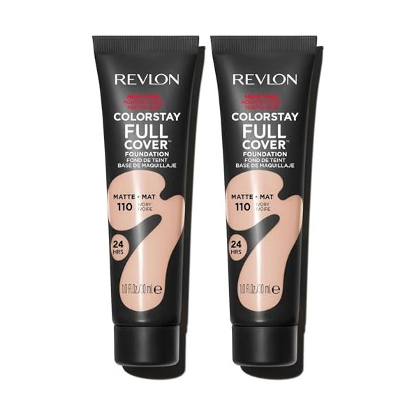Revlon ColorStay Full Cover - Fond de Teint Couvrant Imperfections - Maquillage Teint - Couvrance optimale et fini mat - Rési