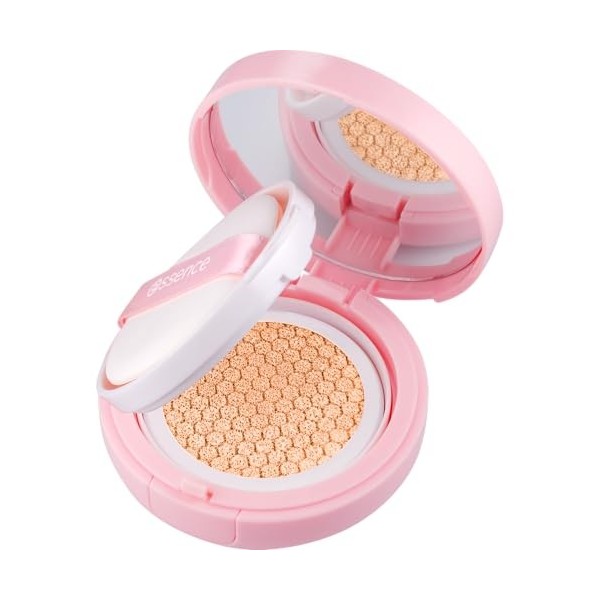 Essence Cosmetics Brighten Up! Cushion Foundation Fond de Teint, Longue Durée, Éclaircissant, Naturel 12g