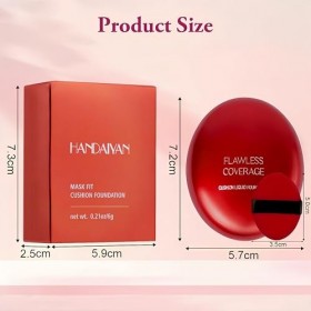 LOPHE Coussin Compact Fond de Teint,Air Cushion Teint Couvrant - Effet Naturel "Peau Nue"- 24 H Correcteur durable Maquillage