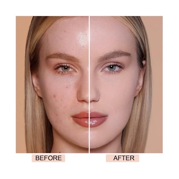 Boobeen Fond de teint imperméable et couvrant, Fond de teint crème, Couvrance légère et durable pour un fini impeccable