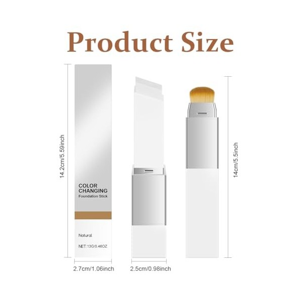 ALIIP Fond de teint en bâton Change de couleur - Fond de teint coréen en crème avec pinceau, Fondation pour le maquillage à c