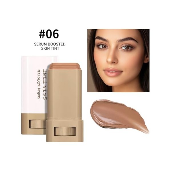 Fond de teint en stick, teinte de la peau boostée par le sérum - Cache-cernes hydratant à couverture totale avec baume de bea