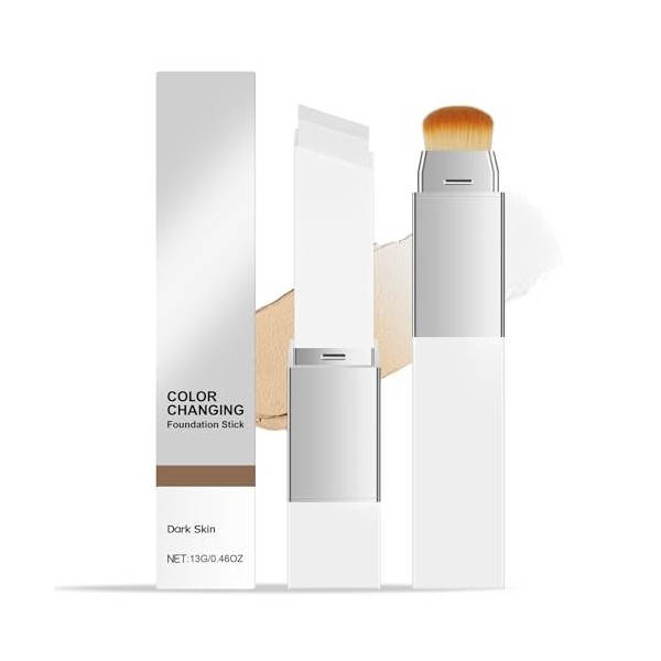 ALIIP Fond de teint en bâton Change de couleur - Fond de teint coréen en crème avec pinceau, Fondation pour le maquillage à c