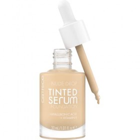 Catrice Cosmetics Nude Drop Tinted Serum Foundation fond de teint sérum, longue durée, matifiant, protecteur, naturel, mat 3