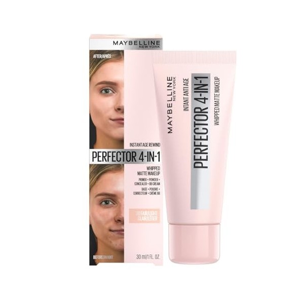 Maybelline New-York - Perfecteur de Teint Matifiant 4-en-1 Multi-Usages - Fond de Teint Instant Anti Age Perfector - Teinte :