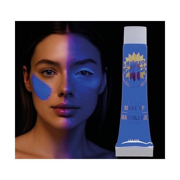 FIESTAS GUIRCA | Maquillage Crème Néon 10ml - Peinture Faciale à lHuile pour Costumes dHalloween, Festivals et Fêtes à Th