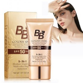 BB Crème Teint Naturel SPF 50+ avec Protection Solaire et Haute Couvrance – Fond de Teint Hydratant et Correcteur pour un Écl