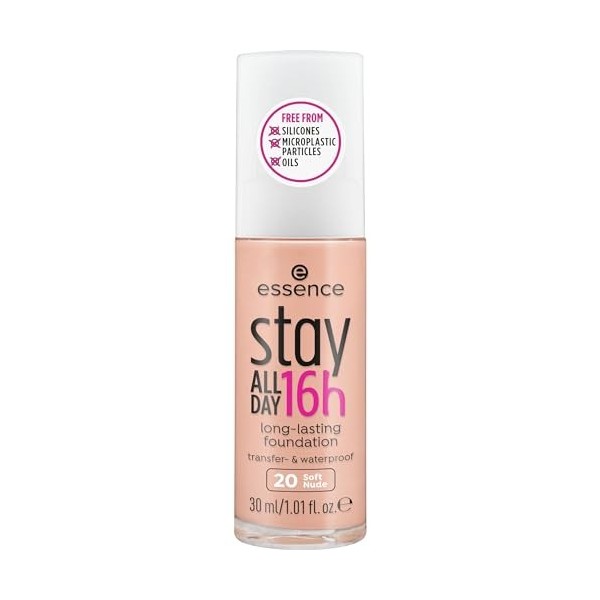 ESSENCE BASE DE MAQUILLAJE DE LARGA DURACIÓN STAY ALL DAY 16H 20 SOFT NUDE Lot de 2