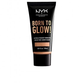 NYX Professional Makeup Fond de Teint Éclat Born to Glow, Fini Éclatant, Couvrance Moyenne Modulable, Formule Vegan, Teinte :