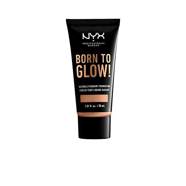 NYX Professional Makeup Fond de Teint Éclat Born to Glow, Fini Éclatant, Couvrance Moyenne Modulable, Formule Vegan, Teinte :