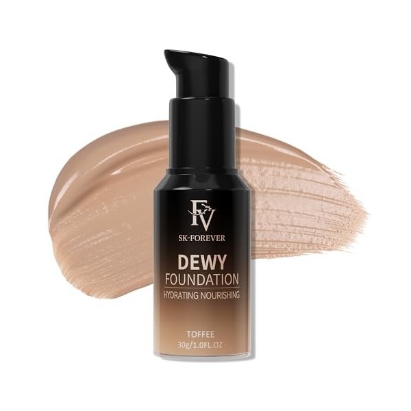 FV Fond de Teint Haute Couvrance Lumineux, Hydratant, Imperméable, Longue Tenue - Effet Peau Fraîche et Naturelle Toffee 