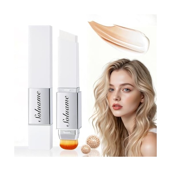 Bâton de fond de teint 2 en 1 à changement de couleur, stick anti-cernes léger et longue durée avec un pouvoir couvrant compl