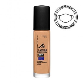 Manhattan Lasting Perfection 25 heures de maquillage - Creamy Beige 61 - Fond de teint hydratant longue durée - Haut pouvoir 