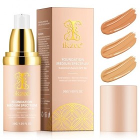 Fondation Liquide, Flawless Colour Changing Warm Skin Tone Foundation, Fond de teint changeant de couleur SPF50+ Correcteur H