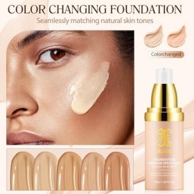 Fondation Liquide, Flawless Colour Changing Warm Skin Tone Foundation, Fond de teint changeant de couleur SPF50+ Correcteur H