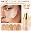 Fondation Liquide, Flawless Colour Changing Warm Skin Tone Foundation, Fond de teint changeant de couleur SPF50+ Correcteur H