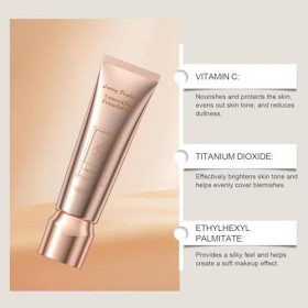 Fond de Teint Couvrant Imperfections, Fond de Teint Liquide Nourrissant Étanche, Fondation Liquide à Longue Tenue Naturelle e