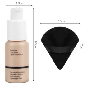 ALIIP Fond de Teint avec Deux Houppettes,Foundation Imperméable Professional,Crème Parfaite,Makeup Fond de Teint Liquide Couv