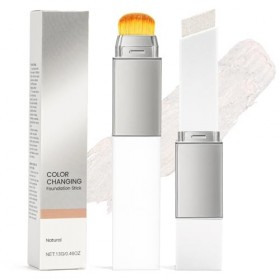 Fond de teint Color Changing Stick avec brosse, crème de recouvrement hydratante et légère avec pinceau, fond de teint change