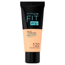 Maybelline New-York - Fond de teint Fluide Fit Me Matte & Poreless - Peaux normales à grasses - Teinte : 122 Beige - 30 ml