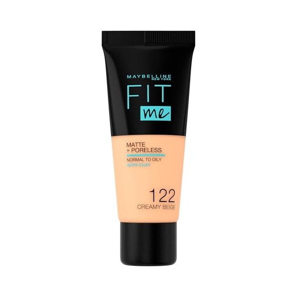 Maybelline New-York - Fond de teint Fluide Fit Me Matte & Poreless - Peaux normales à grasses - Teinte : 122 Beige - 30 ml