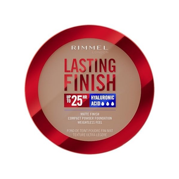 Rimmel Lasting Finish, 011 Caramel, Fond de Teint Compact, Fini Flouté, Fini Mat, Couvrance Totale, SPF20, Formule Vegan, 7g