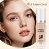 Erinde Fond de Teint Liquide, SPF 50, Long-Lasting Formula, Hydrating, Correcteur Maquillage for Flawless Skin, Suitable for