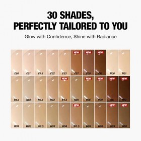 TFIT Fond de teint sérum Radiance Fit - Couverture impeccable, finition rosée, maquillage coréen longue durée, léger, 1,05 oz