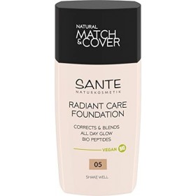 SANTE Naturkosmetik Radiant Care Fond de teint 05 beige neutre, végétalien avec peptides bio et huiles de qualité supérieure,