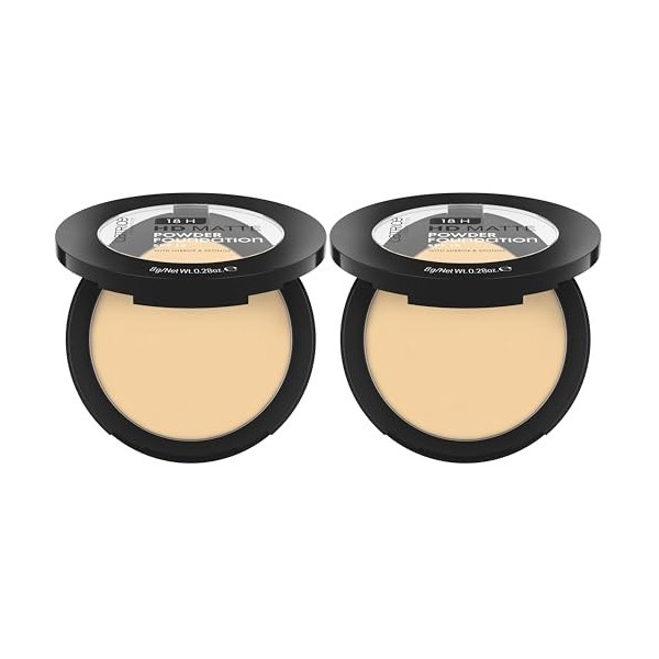 Catrice Cosmetics 18H HD Matte Powder Foundation fond de teint, longue durée, matifiant, couvrant, mat 8g Lot de 2 
